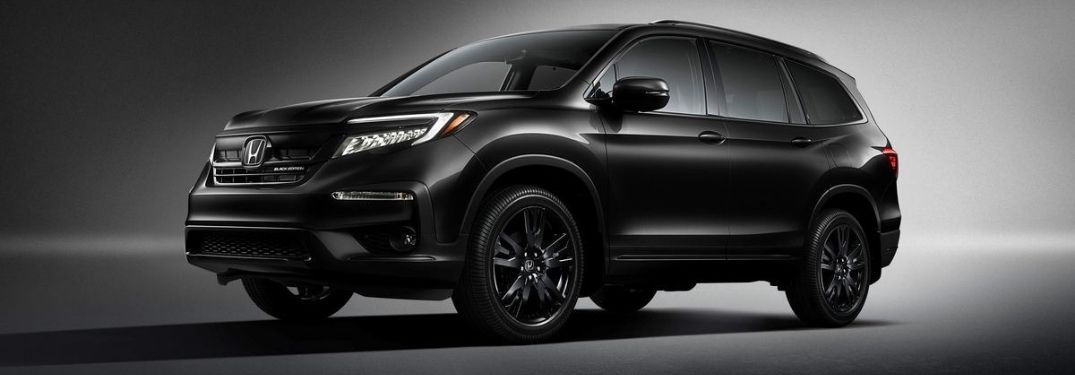 Black 2020 Honda Pilot Black Edition Exterior on a Dark Background