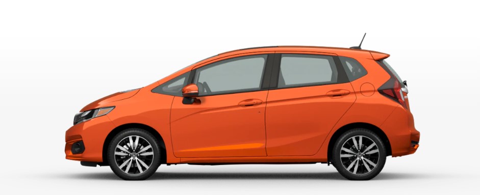 Orange Fury 2020 Honda Fit on White Background
