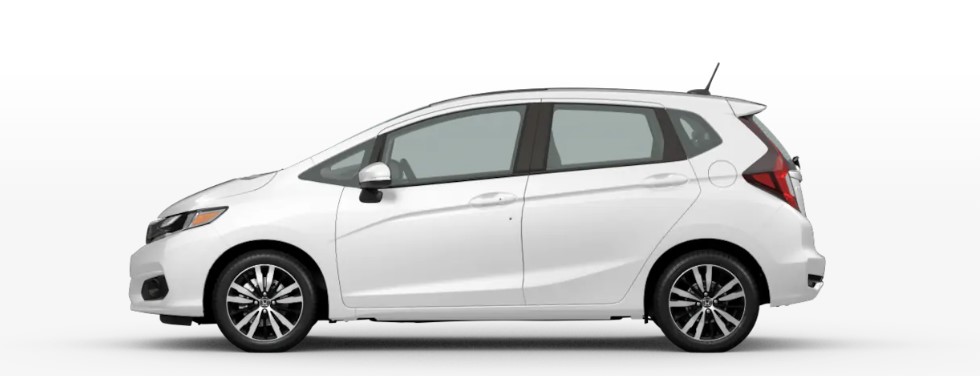 Platinum White Pearl 2020 Honda Fit on White Background