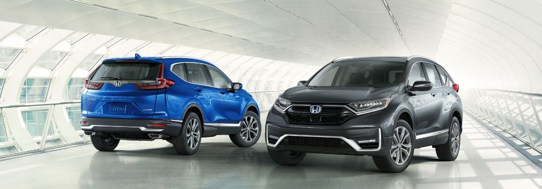 Blue and Gray 2020 Honda CR-V Models in a Tunnel