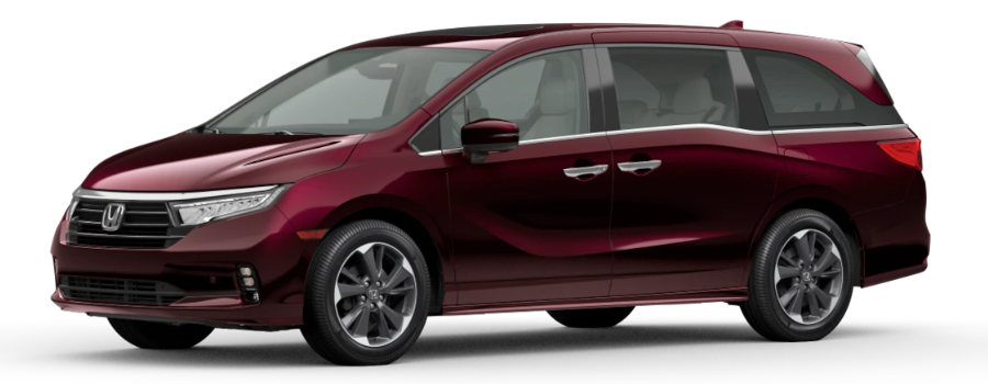 Deep Scarlet Pearl 2021 Honda Odyssey on White Background