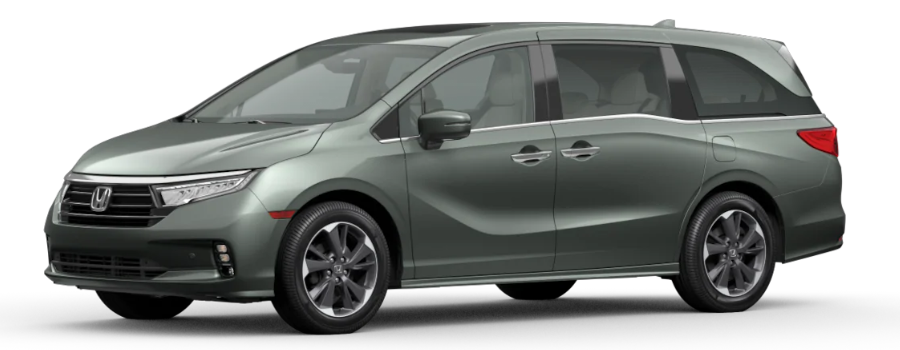 Forest Mist Metallic 2021 Honda Odyssey on White Background