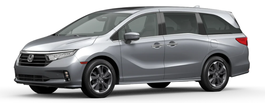 Lunar Silver Metallic 2021 Honda Odyssey on White Background