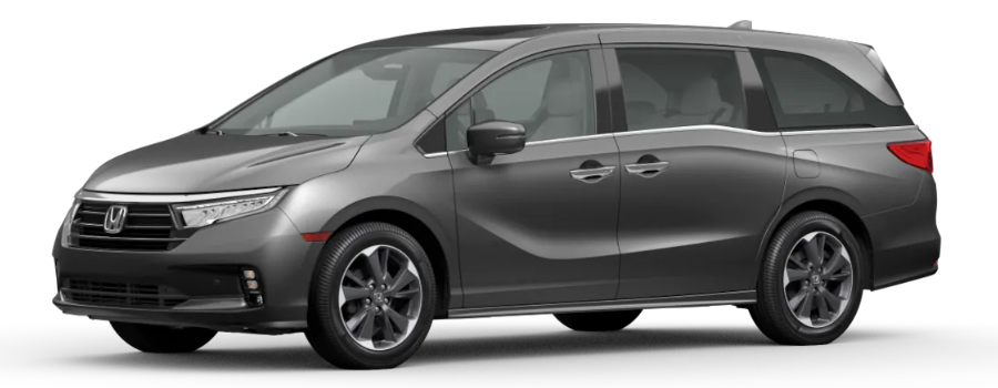 Modern Steel Metallic 2021 Honda Odyssey on White Background
