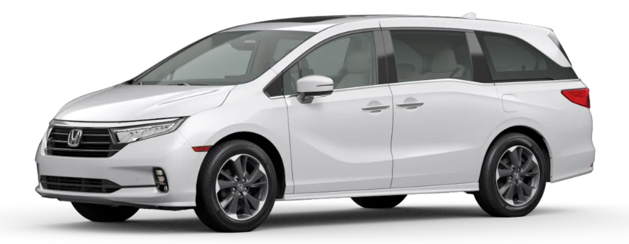 Platinum White Pearl 2021 Honda Odyssey on White Background