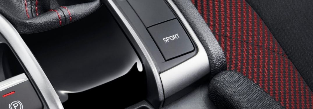 Close Up of 2020 Honda Civic Si Sport Mode Button