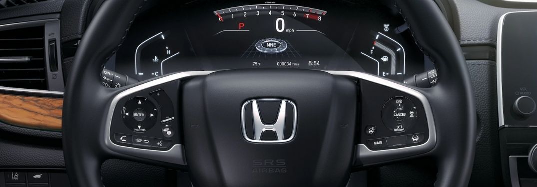 Close Up of 2020 Honda CR-V Steering Wheel and Driver Information Interface