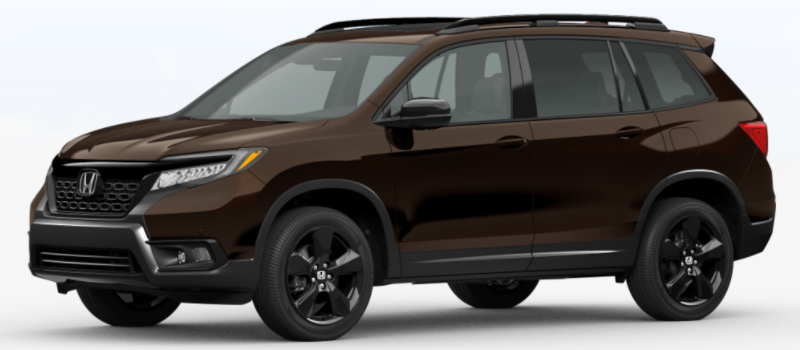 Black Copper Pearl 2021 Honda Passport on White Background