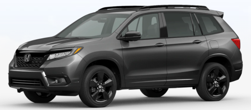 Modern Steel Metallic 2021 Honda Passport on White Background