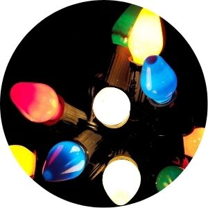 Close Up of Holiday Christmas Lights