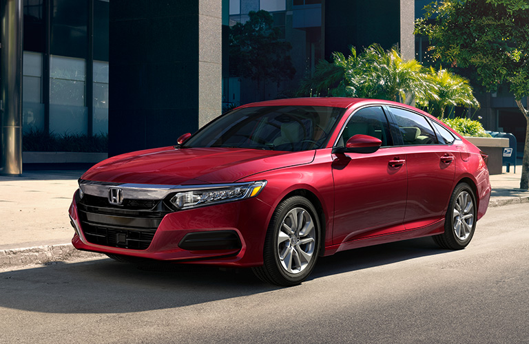 Red 2019 Honda Accord on a City Street