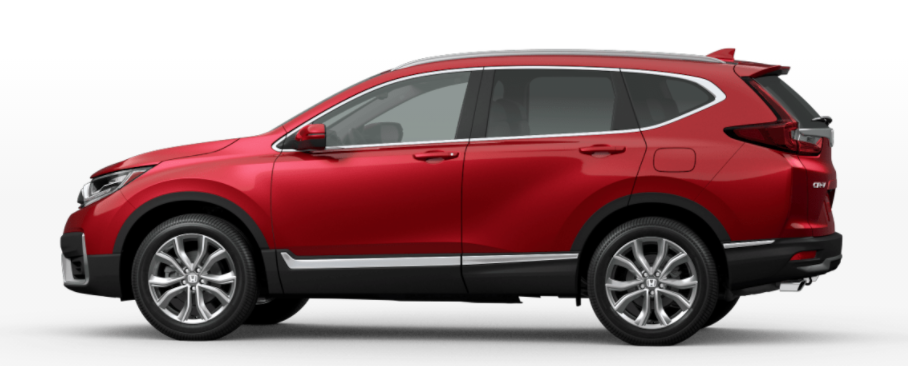 Radiant Red Metallic 2021 Honda CR-V on White Background
