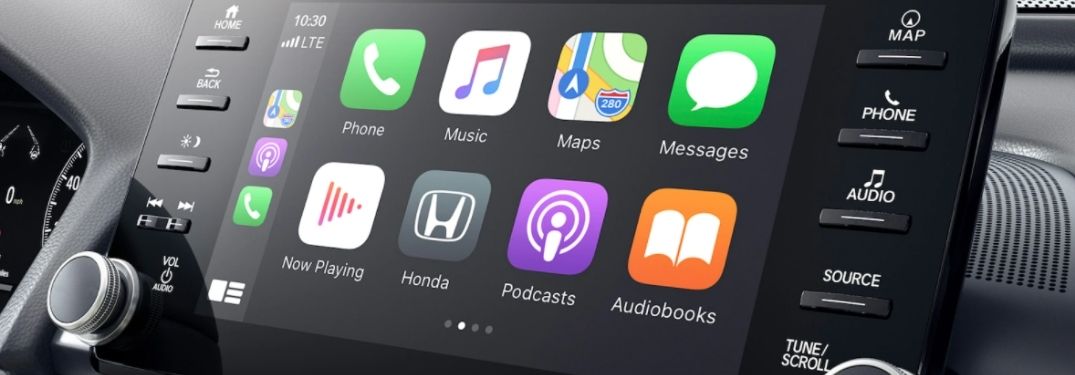 Close Up of 2021 Honda Accord Touchscreen Display with Apple CarPlay