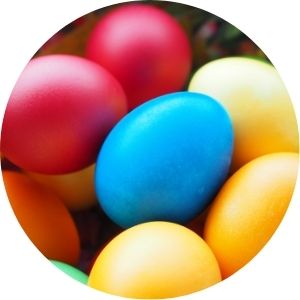 Close Up of Colorful Easter Eggs