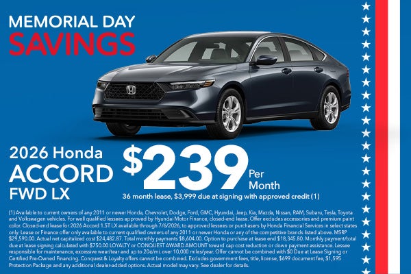 2026 Honda Accord FWD LX