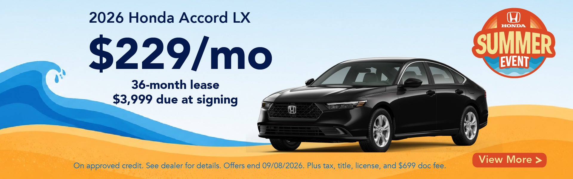 2026 Honda Accord LX Lease Special