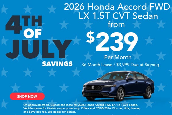 2026 Honda Accord FWD LX 1.5T Sedan offer