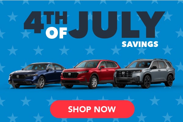 Earnhardt Honda 4th of July Savings on new Honda vehicles
