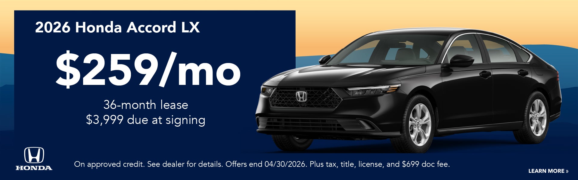 2026 Honda Accord LX lease offer