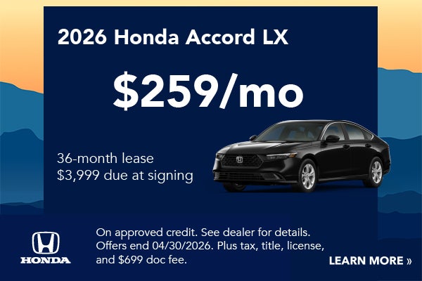 2026 Honda Accord LX lease offer