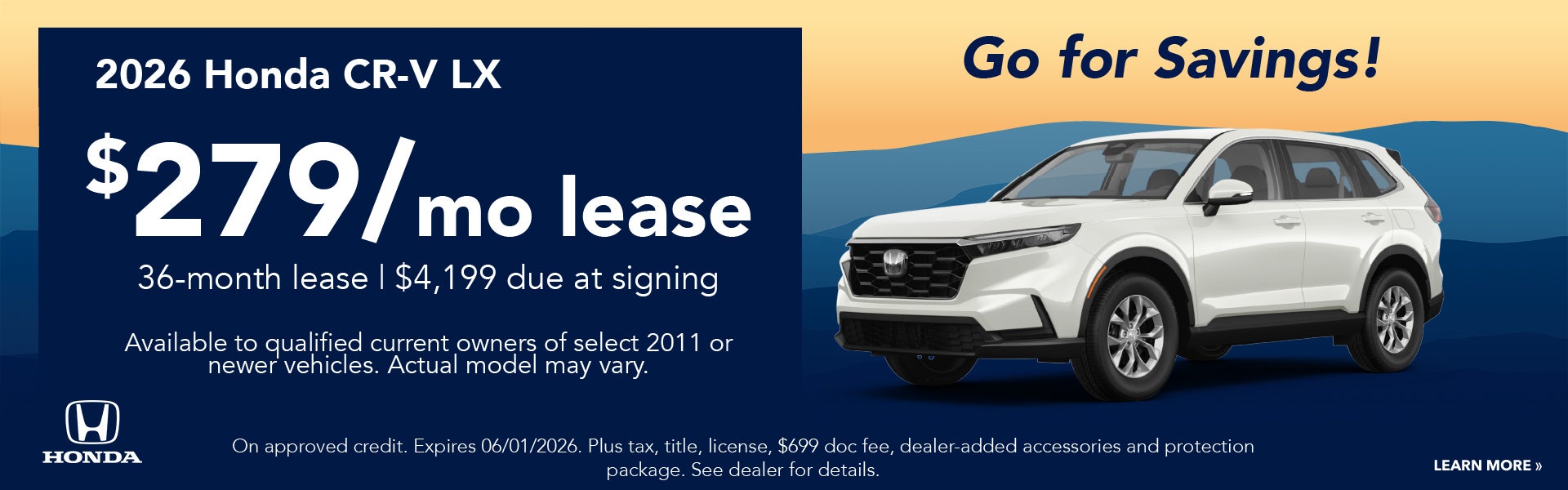2026 Honda CR-V LX Special Homepage Desktop