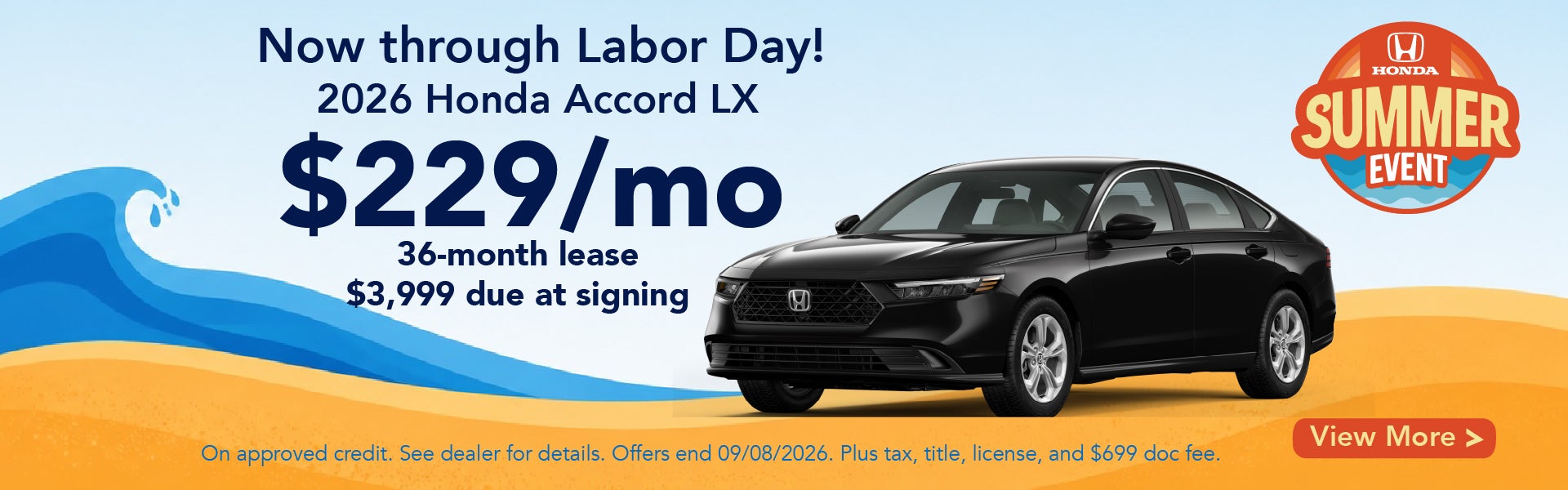 2026 Honda Accord LX Lease Special