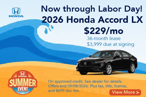 2026 Honda Accord LX Lease Special