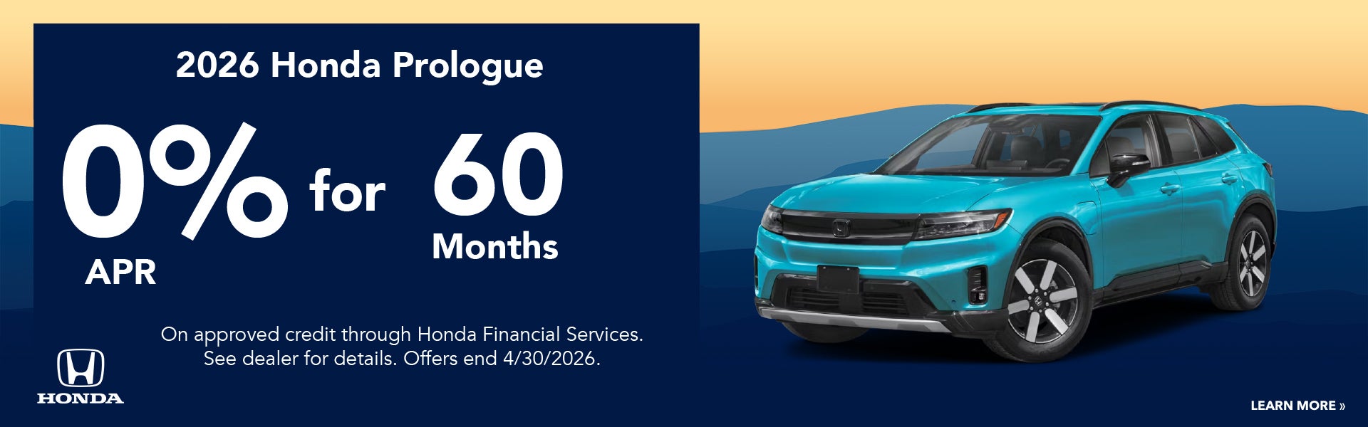 2026 Honda Prologue Electric SUV Offer