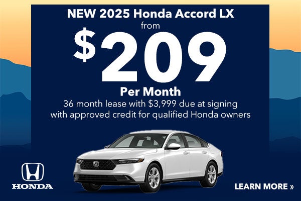 Lease a New Accord for just $209/month