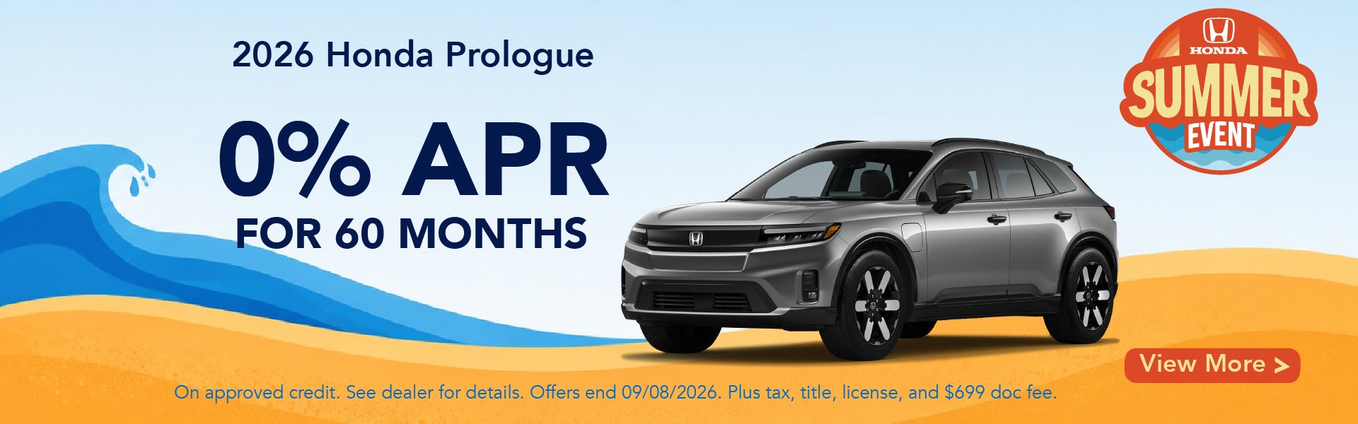 2026 Honda Prologue 0% APR Financing Offer