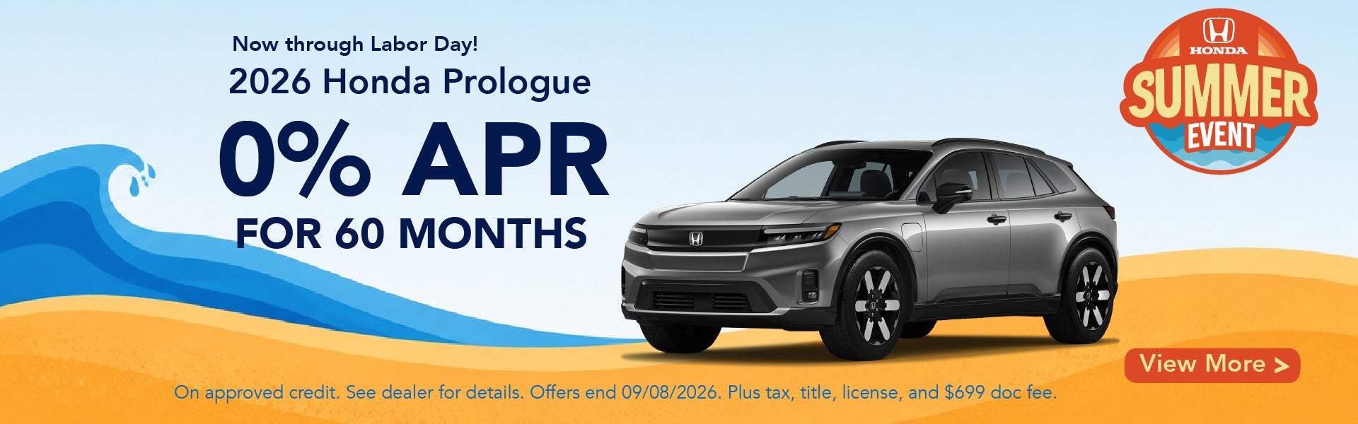 2026 Honda Prologue 0% APR Financing Offer