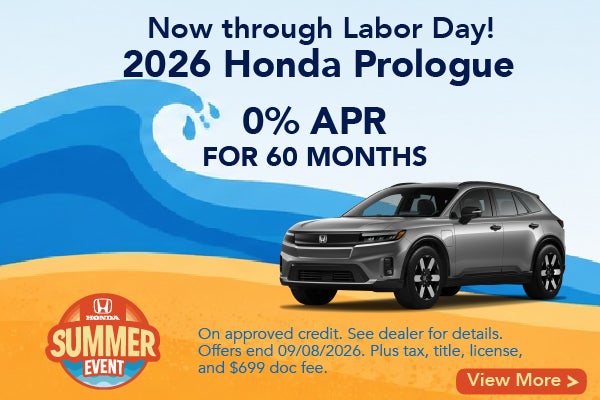 2026 Honda Prologue 0% APR Financing Offer