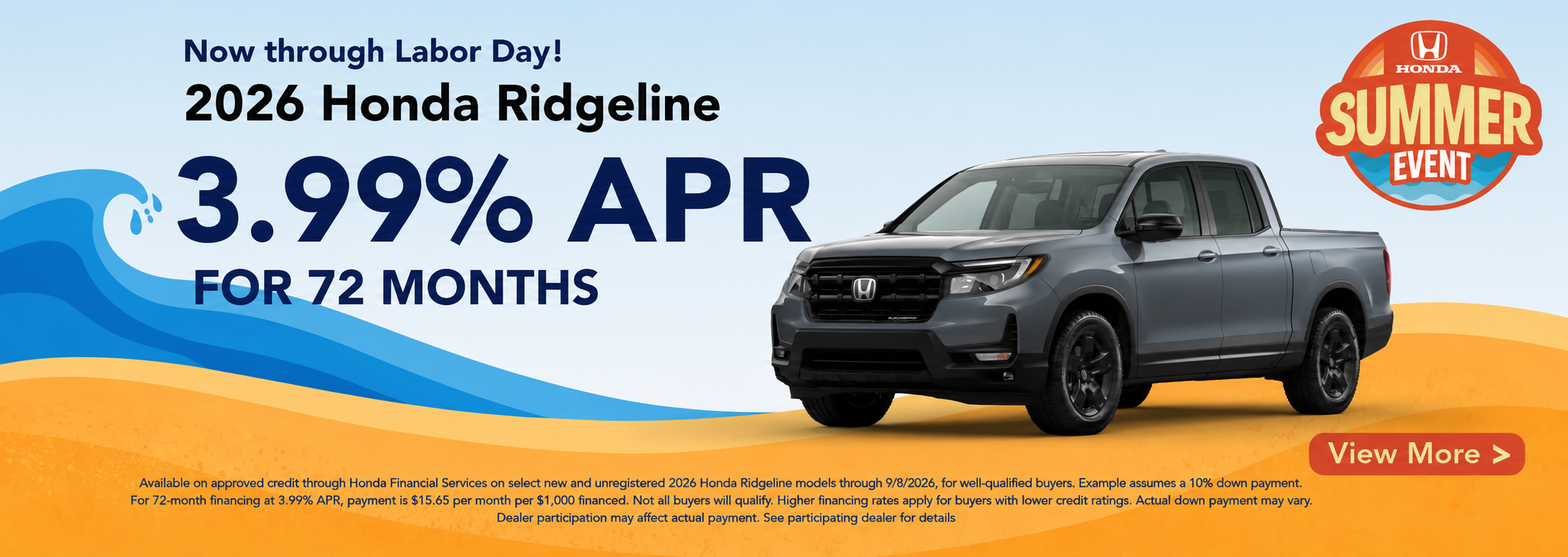 2026 Honda Ridgeline Special Offer
