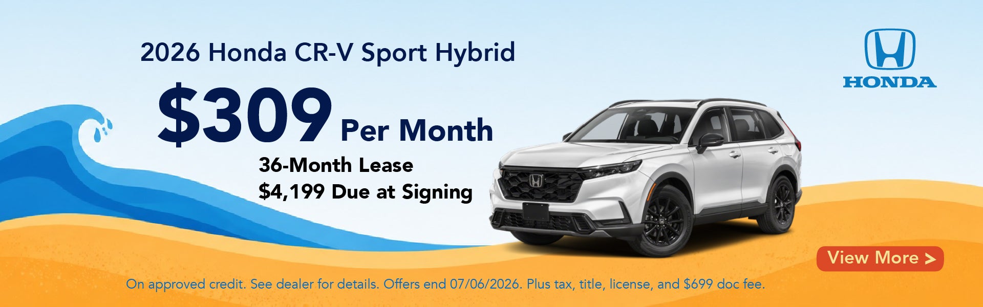 2026 Honda CR-V Sport Hybrid Lease offer desktop