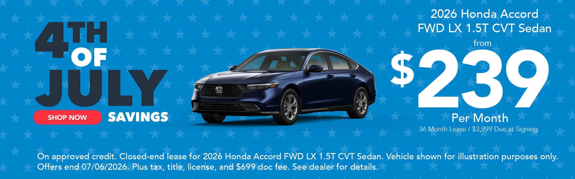 2026 Honda Accord FWD LX 1.5T Sedan offer