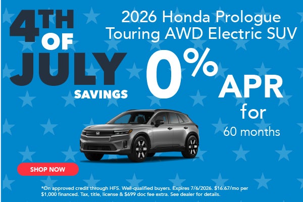 2026 Honda Prologue APR offer