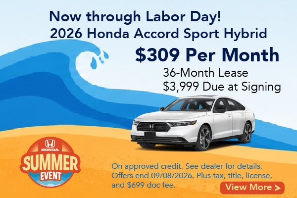 2026 Honda Accord Sport Hybrid Lease Special